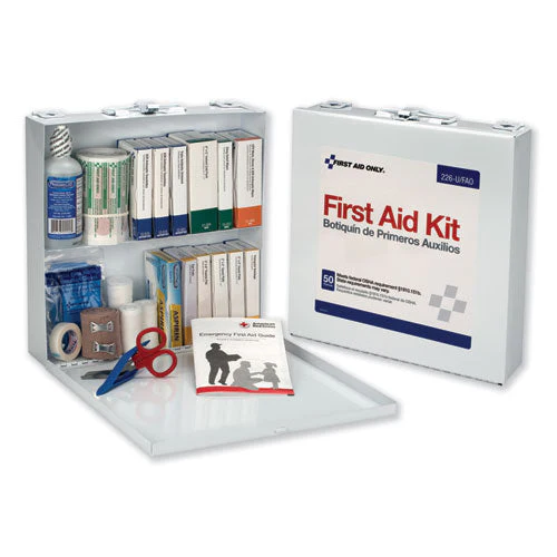 First Aid Station For 50 People, 196 Pieces, Osha Compliant, Metal Case - Image 1