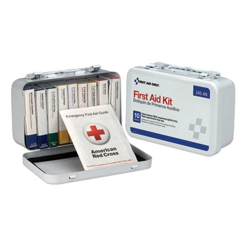 Unitized First Aid Kit For 10 People, 65 Pieces, Osha/ansi, Metal Case - Image 1