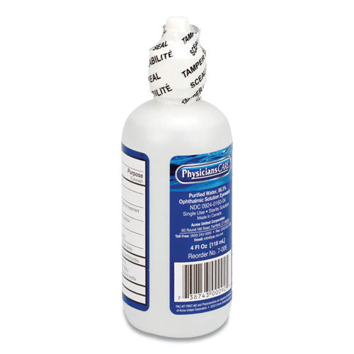 First Aid Refill Components Disposable Eye Wash, 4 Oz Bottle - Image 1