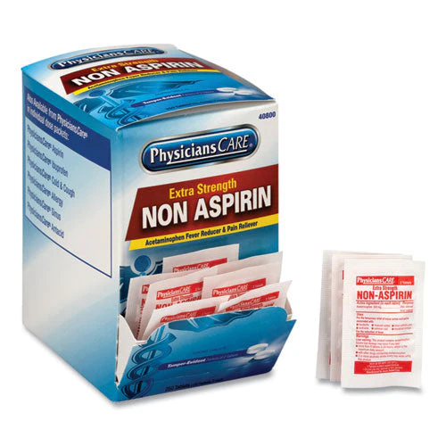 Pain Relievers/medicines, Xstrength Non-aspirin Acetaminophen, 2/packet, 125 Packets/box - Image 1
