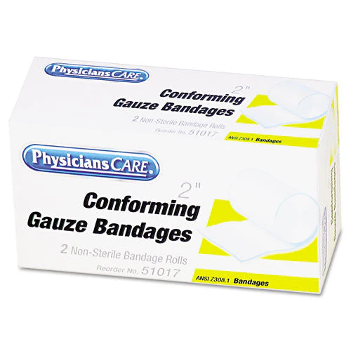 First Aid Conforming Gauze Bandage, Non-steriile, 2" Wide, 2/box - Image 1