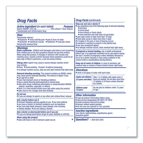 Aspirin Tablets, 250/box - Image 2