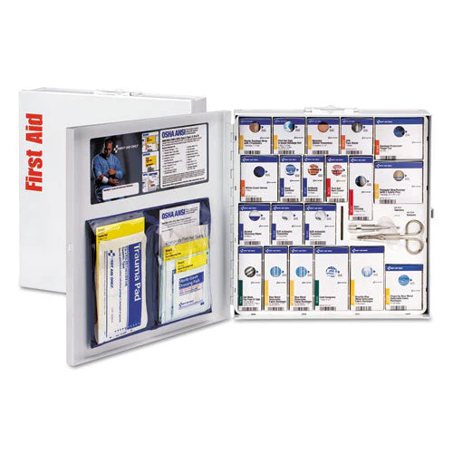 Ansi 2015 Smartcompliance Food Service First Aid Kit, W/o Medication, 50 People, 260 Pieces, Metal Case - Image 1