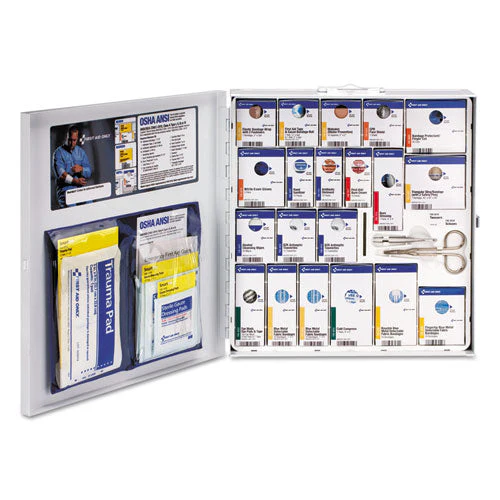 Ansi 2015 Smartcompliance Food Service First Aid Kit, W/o Medication, 50 People, 260 Pieces, Metal Case - Image 2