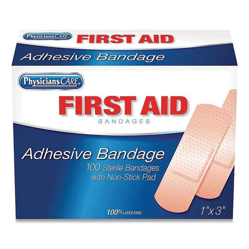 Adhesive Plastic Bandages, 1 X 3, 100/box - Image 1