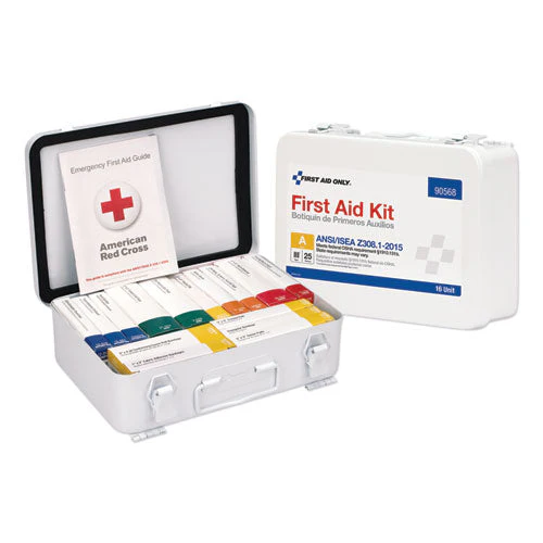 Unitized Ansi Compliant Class A Type Iii First Aid Kit For 25 People, 84 Pieces, Metal Case - Image 1