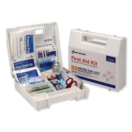 Ansi 2015 Compliant Class A Type I And Ii First Aid Kit For 25 People, 89 Pieces, Plastic Case - Image 1