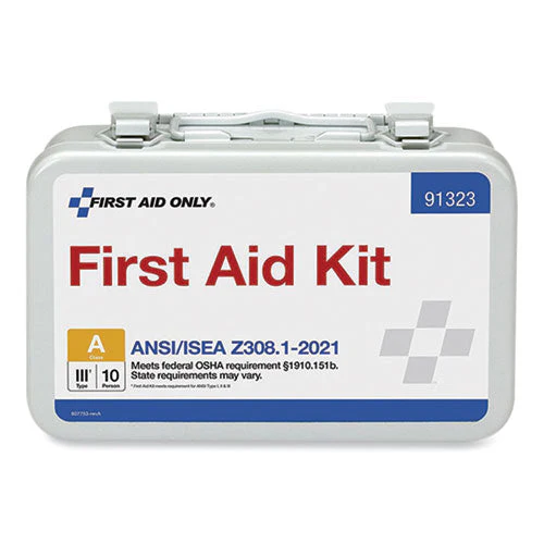 Ansi 2021 First Aid Kit For 10 People, 76 Pieces, Metal Case - Image 1