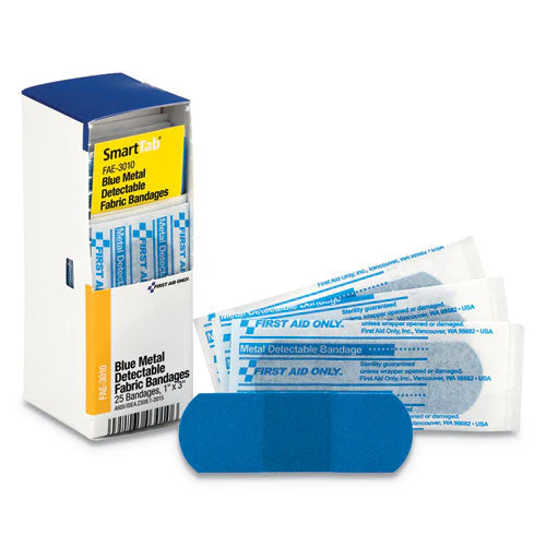 Refill For Smartcompliance General Cabinet, Blue Metal Detectable Bandages,1 X 3, 25/box - Image 1