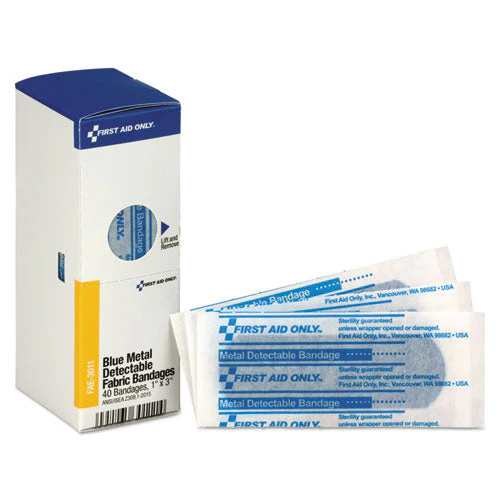 Refill For Smartcompliance General Cabinet, Blue Metal Detectable Bandages, 1 X 3, 40/box - Image 1