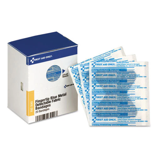 Smartcompliance Blue Metal Detectable Bandages,fingertip, 1.75 X 2, 20 Box - Image 1