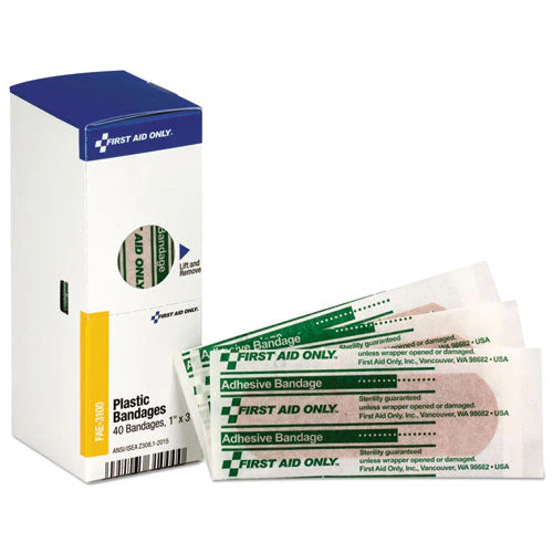 Refill For Smartcompliance General Business Cabinet, Plastic Bandages, 1 X 3, 40/box - Image 1