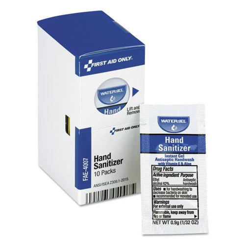 Gel Hand Sanitizer Packets For Smartcompliance First Aid Kits, 0.9 G, Clean Scent, 10/box - Image 1