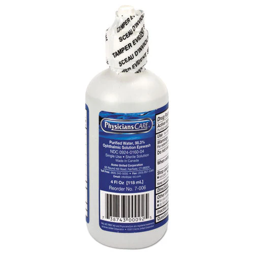 Refill For Smartcompliance General Business Cabinet, 4 Oz Eyewash Bottle - Image 1