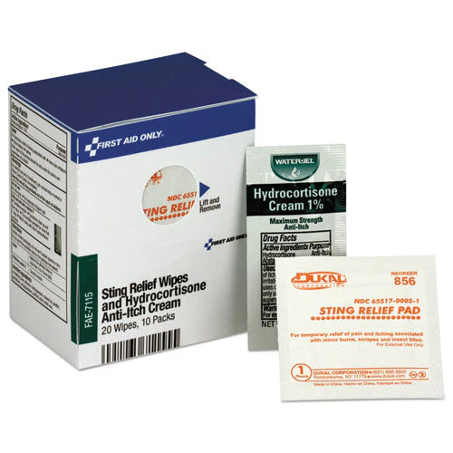 Refill For Smartcompliance Cabinet, 20 Sting Relief Wipes, 10 Hydrocortisone Packs - Image 1