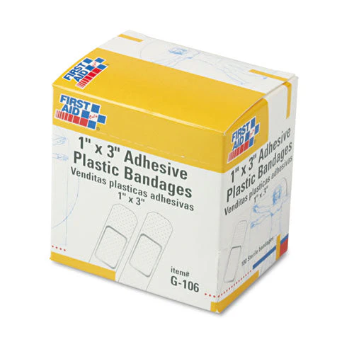 Plastic Adhesive Bandages, 1 X 3, 100/box - Image 1