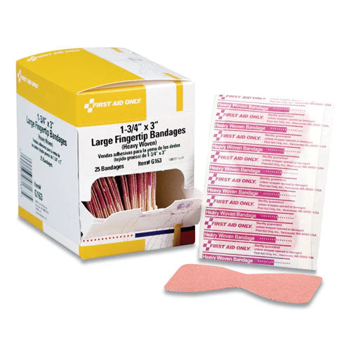 Heavy Woven Adhesive Bandages, Fingertip, 1.75 X 3, 25/box - Image 1