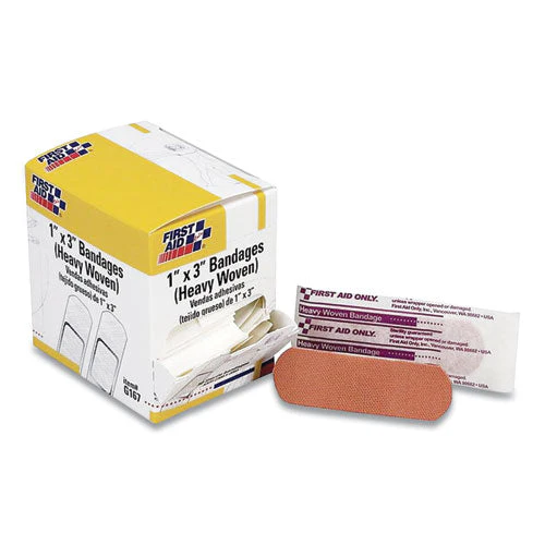 Heavy Woven Adhesive Bandages, Strip, 1 X 3, 50/box - Image 1