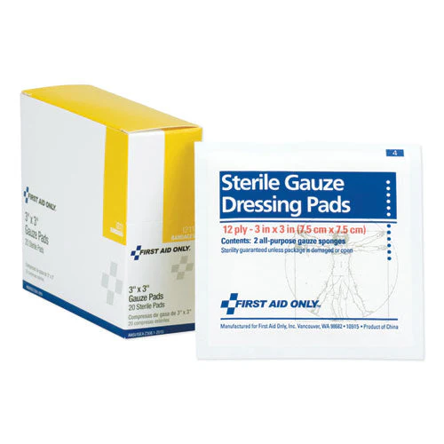 Gauze Dressing Pads, Sterile, 3 X 3, 10 Dual-pads/box - Image 1