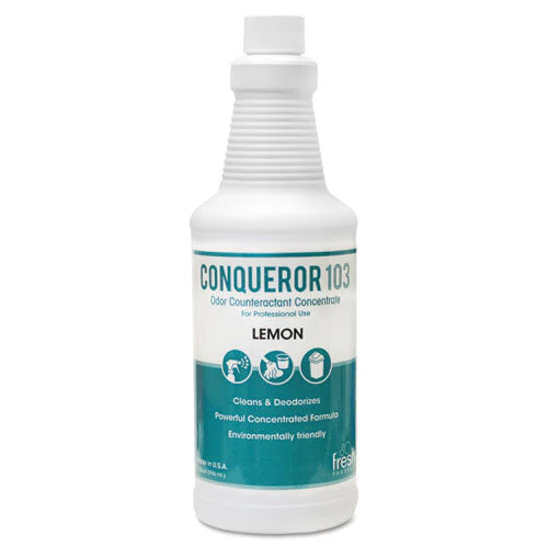 Conqueror 103 Odor Counteractant Concentrate, Lemon, 32 Oz Bottle, 12/carton - Image 1