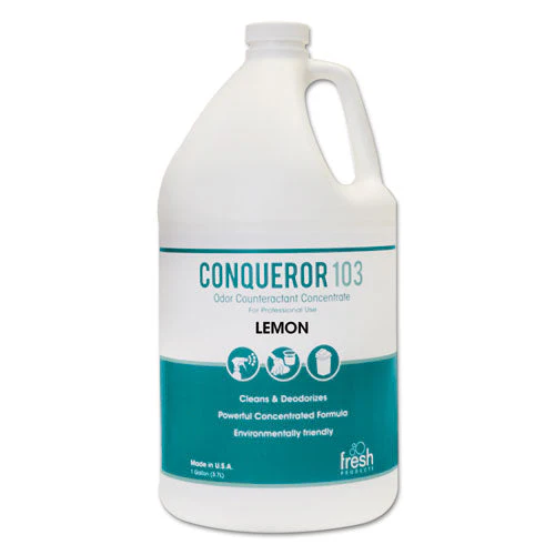 Conqueror 103 Odor Counteractant Concentrate, Lemon, 1 Gal Bottle, 4/carton - Image 1