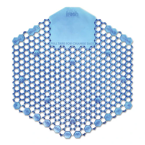 Wave 3d Urinal Deodorizer Screen, Cotton Blossom Scent, Blue, 10/box - Image 1