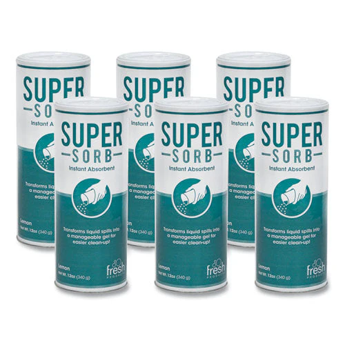 Super-sorb Liquid Spill Absorbent, Lemon Scent, 720 Oz Absorbing Volume, 12 Oz Shaker Can, 6/box - Image 1