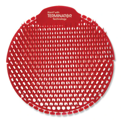Slant7 With Terminator Urinal Screen, Evergreen Scent, Red, 5/box - Image 1