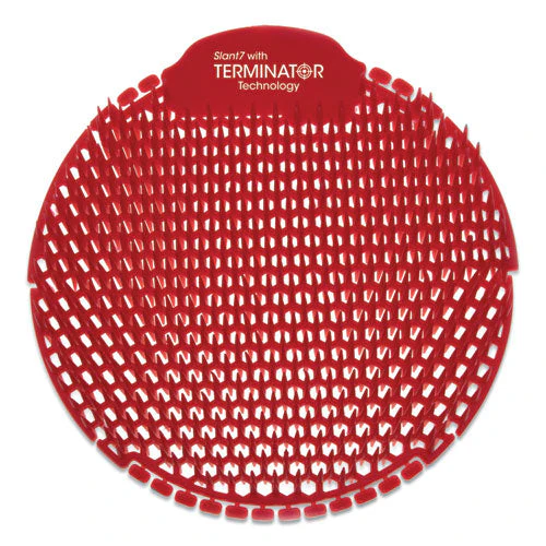 Slant7 With Terminator Urinal Screen, Evergreen Scent, Red, 30/carton - Image 1