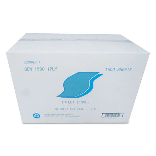 Small Roll Bath Tissue, Septic Safe, 1-ply, White, 1,500 Sheets/roll, 60 Rolls/carton - Image 1