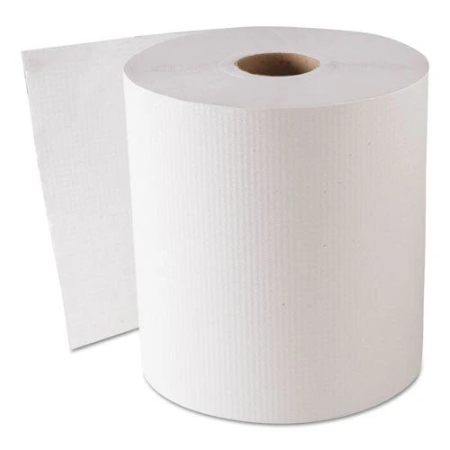 Hardwound Roll Towels, 8" X 800 Ft, White, 6 Rolls/carton - Image 1