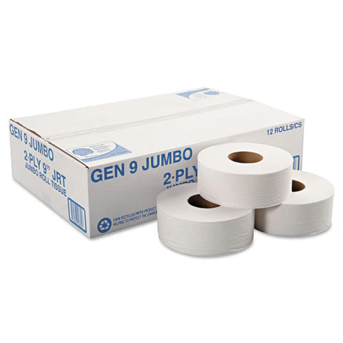 Jumbo Roll Bath Tissue, Septic Safe, 2-ply, White, 3.3" X 700 Ft, 12/carton - Image 3