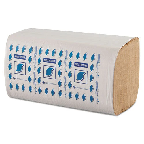 Single-fold Paper Towels, 1-ply, 9 X 9.25, Kraft, 334/pack, 12 Packs/carton - Image 1