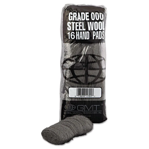 Industrial-quality Steel Wool Hand Pads, #000 Extra Fine, Steel Gray, 16 Pads/sleeve, 12 Sleeves/carton - Image 3