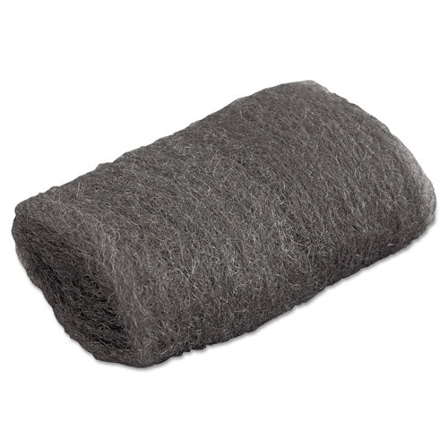 Industrial-quality Steel Wool Hand Pads, #00 Very Fine, Steel Gray, 16 Pads/sleeve, 12/sleeves/carton - Image 1