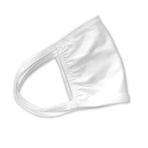 Cotton Face Mask With Antimicrobial Finish, White, 10/pack - Image 1