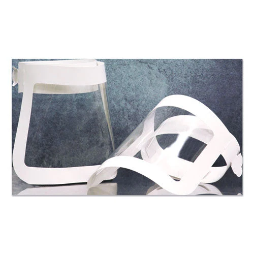 Face Shield, 20.5 To 26.13 X 10.69, One Size Fits All, Clear/white, 225/carton - Image 1