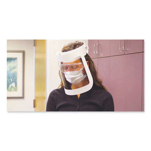 Face Shield, 20.5 To 26.13 X 10.69, One Size Fits All, Clear/white, 225/carton - Image 2