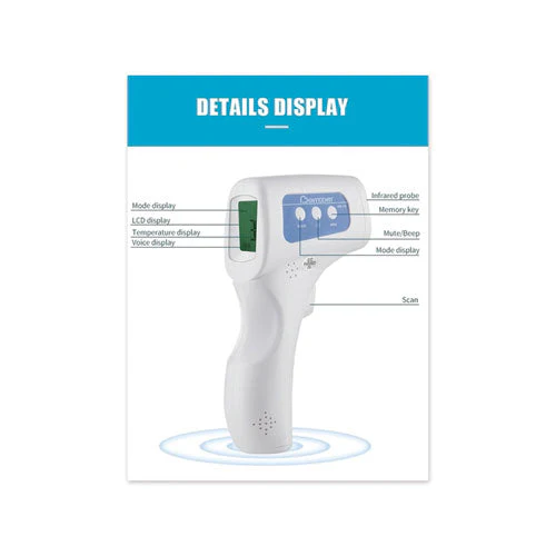 Infrared Handheld Thermometer, Digital, 50/carton - Image 2