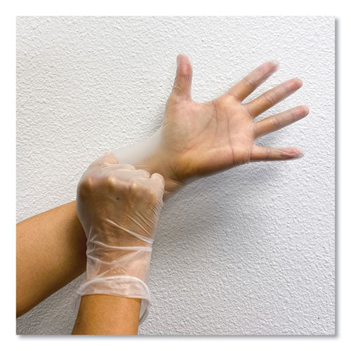 Single Use Vinyl Glove, Clear, Medium, 100/box, 10 Boxes/carton - Image 3