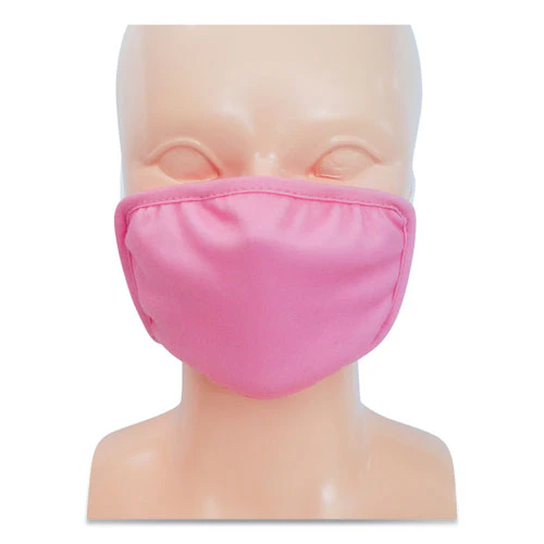 Kids Fabric Face Mask, Pink, 500/carton - Image 1