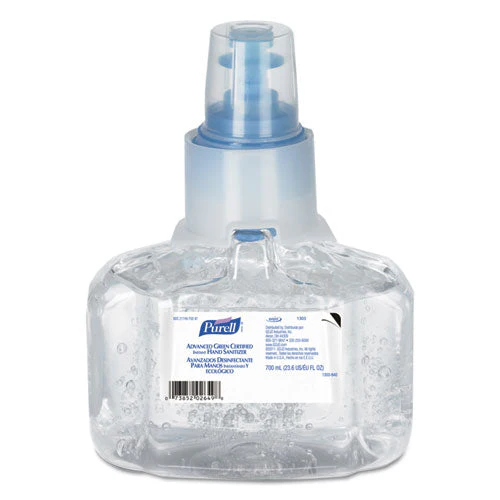 Advanced Hand Sanitizer Green Certified Gel Refill, For Ltx-7 Dispensers, 700 Ml, Fragrance-free, 3/carton - Image 1