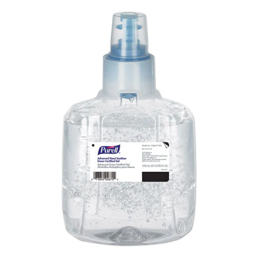 Advanced Hand Sanitizer Green Certified Gel Refill, For Ltx-12 Dispensers, 1,200 Ml, Fragrance-free, 2/carton - Image 1