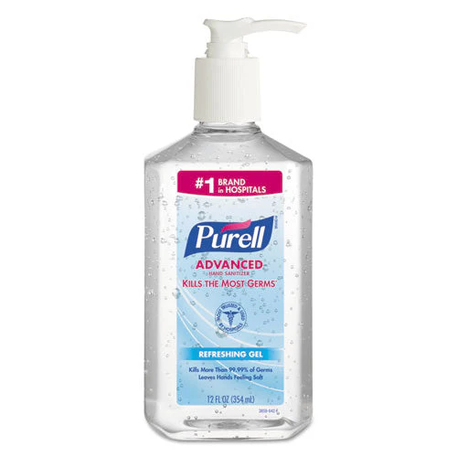 Advanced Hand Sanitizer Refreshing Gel, 12 Oz Pump Bottle, Clean Scent, 12/carton - Image 1