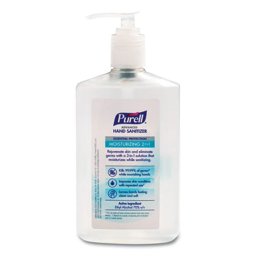 2 In 1 Moisturizing Advanced Hand Sanitizer Gel, 12 Oz Pump Bottle, Clean Scent - Image 2