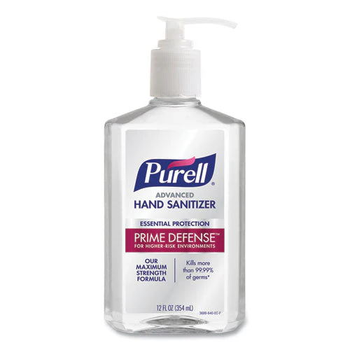 Prime Defense Advanced 85% Alcohol Gel Hand Sanitizer, 12 Oz Pump Bottle, Clean Scent - Image 1