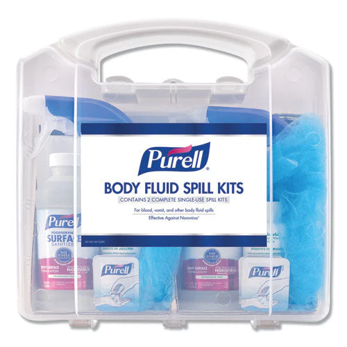 Body Fluid Spill Kit, 4.5" X 11.88" X 11.5", One Clamshell Case With 2 Single Use Refills/carton - Image 1