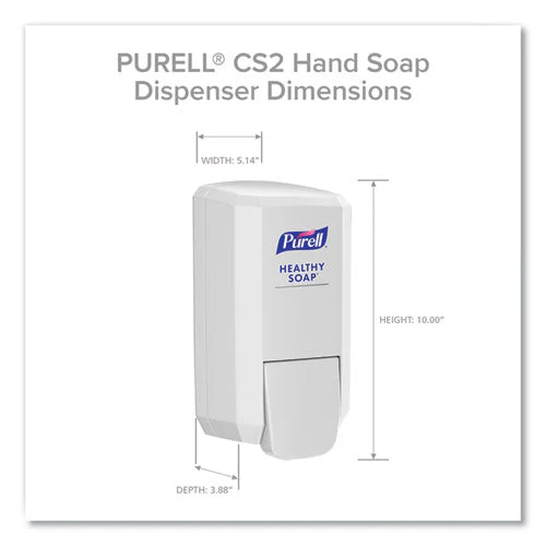 Cs2 Hand Sanitizer Dispenser, 1,000 Ml, 5.14 X 3.83 X 10, White, 6/carton - Image 3