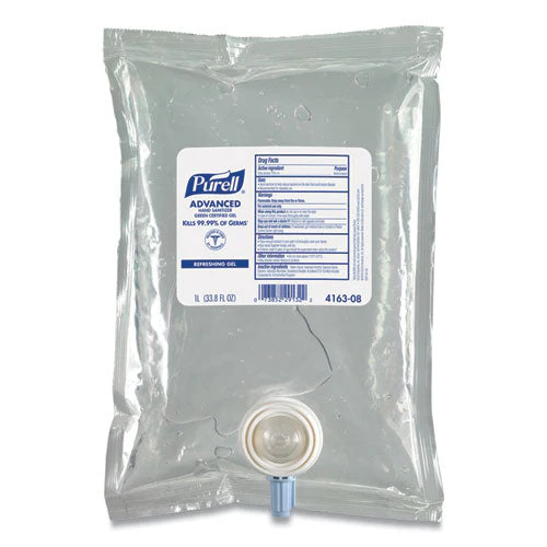 Advanced Hand Sanitizer Green Certified Gel Refill, For Cs2 Dispensers, 1,000 Ml, Fragrance-free, 8/carton - Image 1