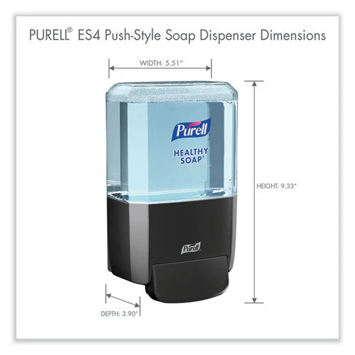Es4 Soap Push-style Dispenser, 1,200 Ml, 4.88 X 8.8 X 11.38, Graphite - Image 2